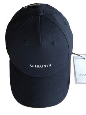All Saints Black Logo Baseball Cap NWT